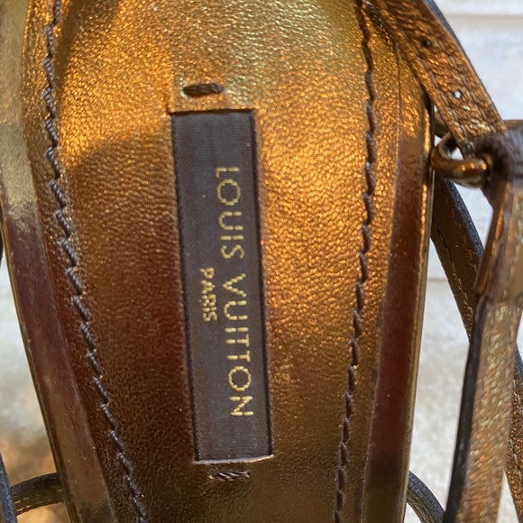 Louis Vuitton Metallic Bronze Sandals - Picture 3 of 9